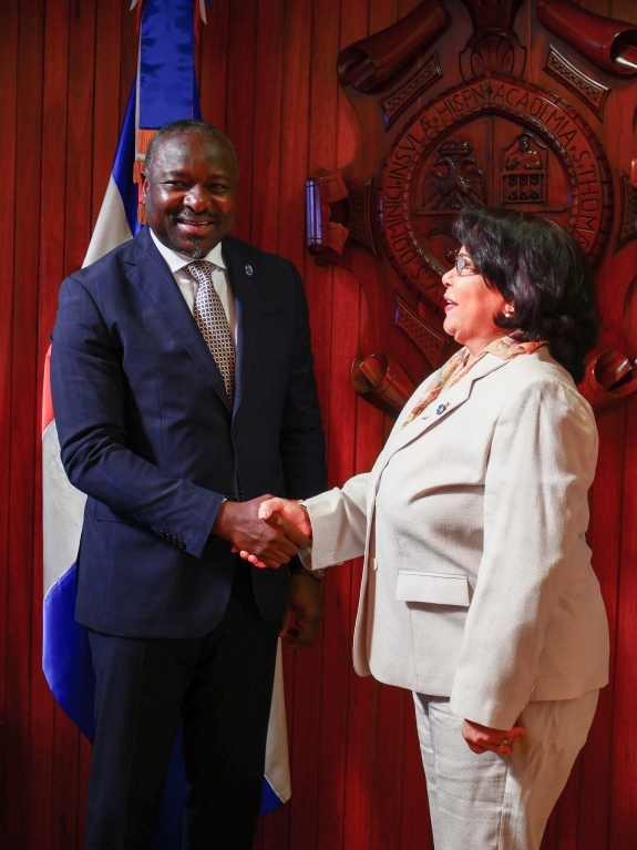 ES Zerbo and UASD Rector Dr Emma Polanco